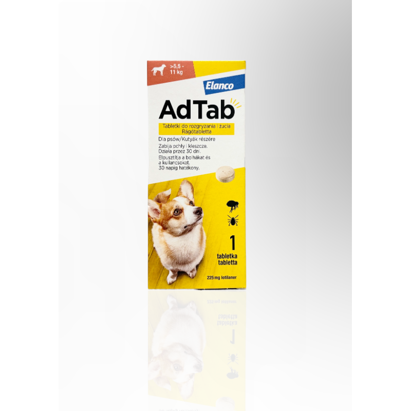 Adtab Tabletka Na Pchły I Kleszcze Dla Psa 225mg X 1 Tabletka 5,5-11kg | Elanco