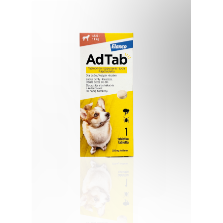 Adtab Tabletka Na Pchły I Kleszcze Dla Psa 225mg X 1 Tabletka 5,5-11kg | Elanco