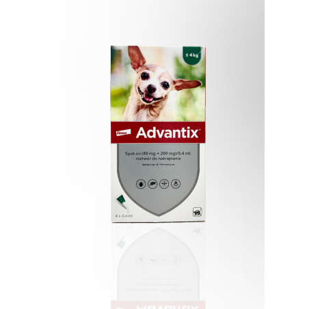 Advantix Spot-On Dla Psów Do 4kg 0,4ml Pipeta | Zoo