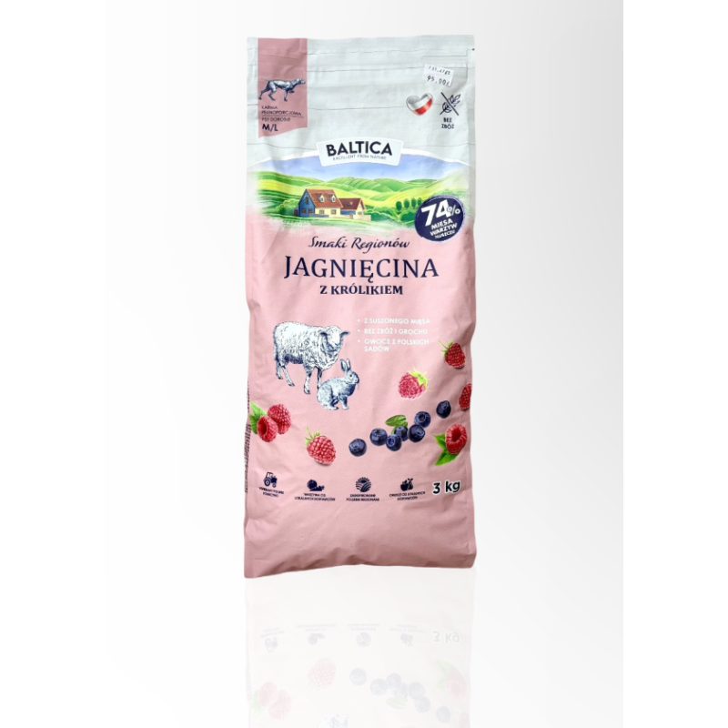 Baltica Jagnięcina z Królikiem XS/S 3kg | Sucha dla Małych