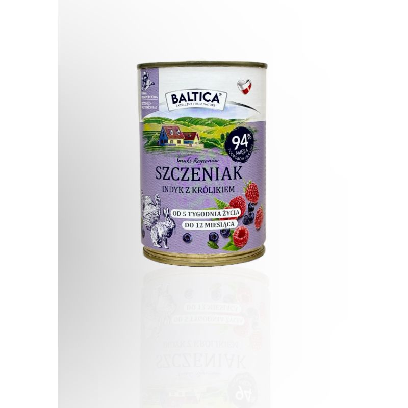 Baltica Smaki Regionów Szczeniak Indyk z Królikiem 400g | Baltica