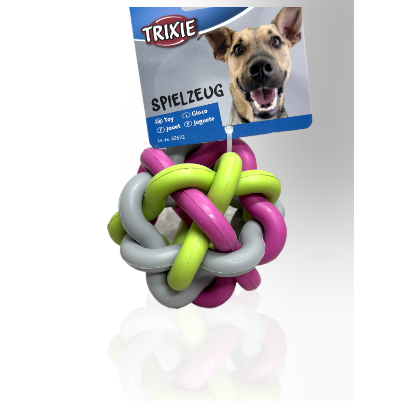 Trixie Piłka dla psa wiązana z kauczuku 10cm
