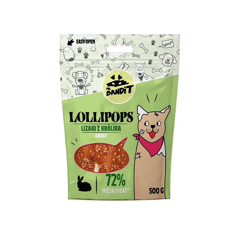 Mr. Bandit Lollipops lizaki z królika 500g | Mr. Bandit