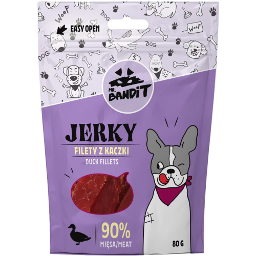 Mr. Bandit Jerky filety z kaczki 500g | Duża paczka