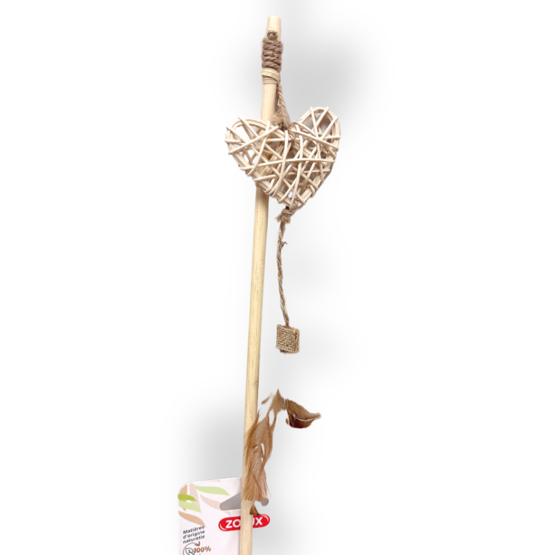 Zolux Ethicat Serce z rattanu wędka dla kota 44cm