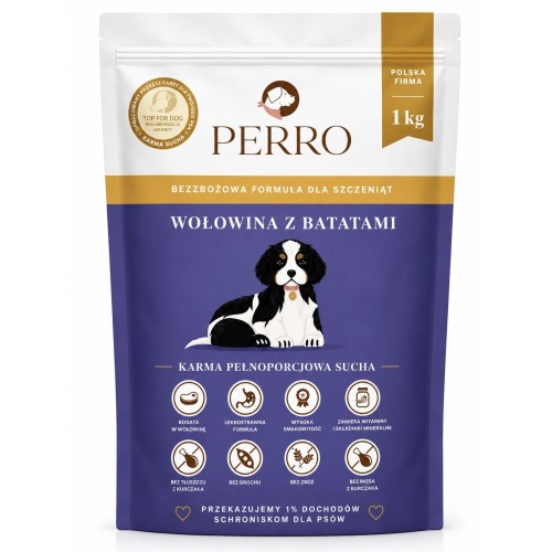 Perro Junior Wołowina Z Batatami 1kg | Sucha karma