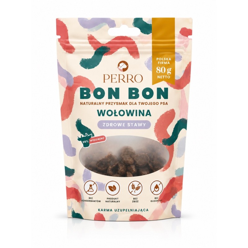 Perro Bon Bon Zdrowe Stawy Wołowina 80g | Smaczki
