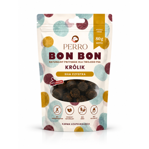 Perro Bon Bon Siła Czystka Królik 80g | Paski mięsne