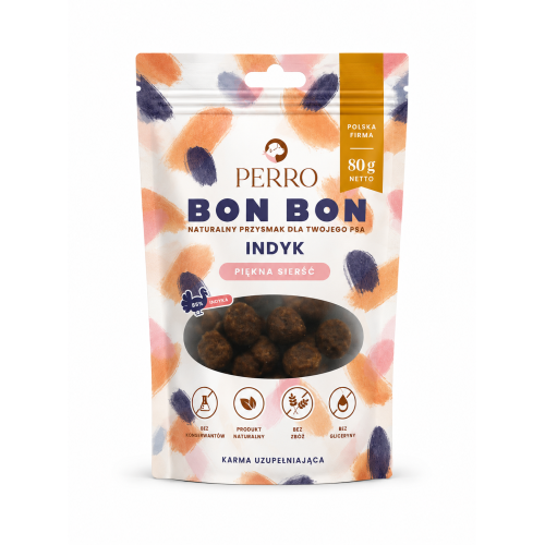 Perro Bon Bon Piękna Sierść Indyk 80g | Smaczki
