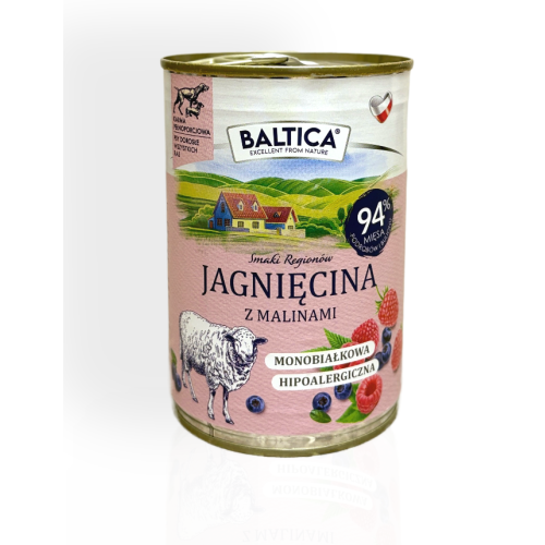 Baltica Jagnięcina z Malinami 400g | mokra karma dla psa