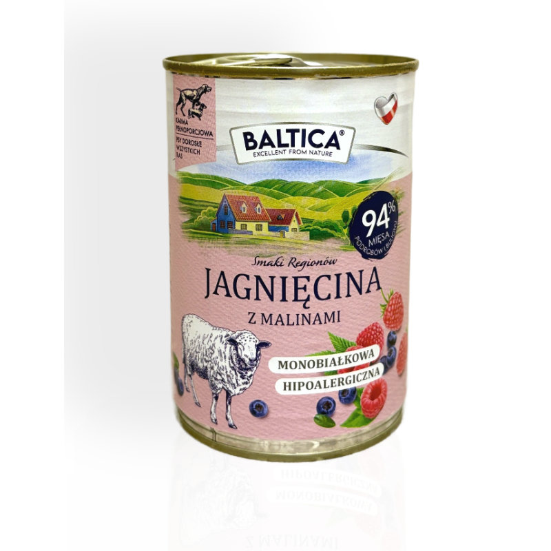 Baltica Jagnięcina z Malinami 400g | mokra karma dla psa