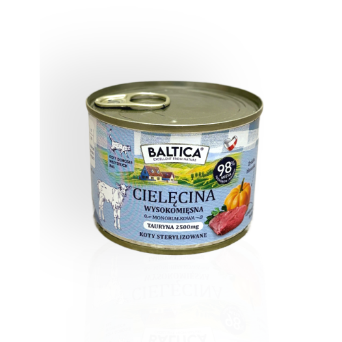 Baltica Cielęcina dla Kotów Sterylizowanych 185g | mokra karma dla kota