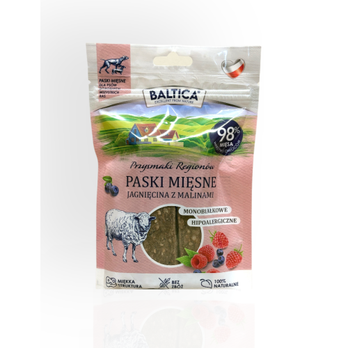 Baltica Paski Mięsne Jagnięcina z Malinami 90g | przysmaki dla psa