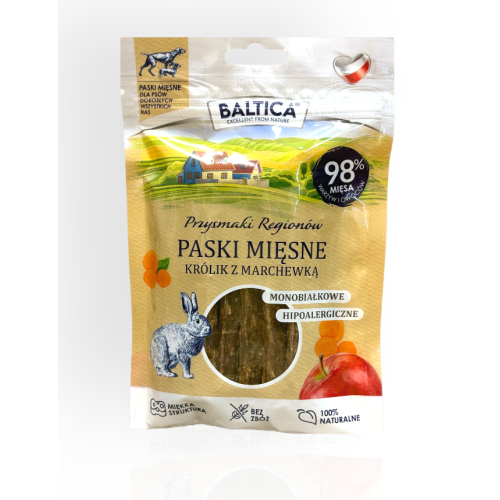 Baltica Paski Mięsne Królik z Marchewką 90g | przysmaki dla psa