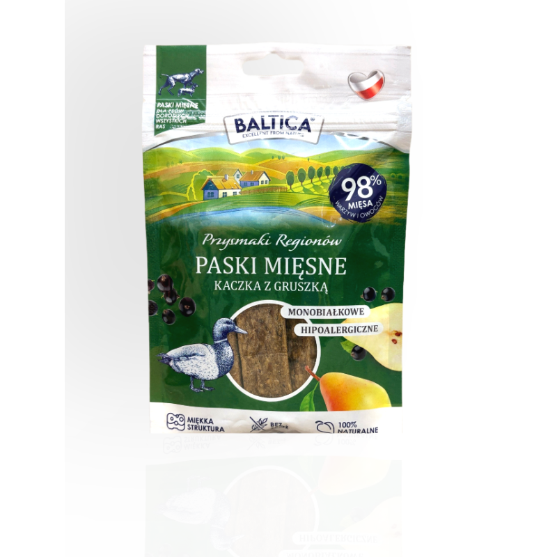 Baltica Paski Mięsne Kaczka z Gruszką 90g | przysmaki dla psa