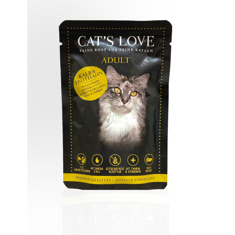 Cat's Love Adult Cielęcina i Indyk w Naturalnej Galaretce 85g | mokra karma dla kota