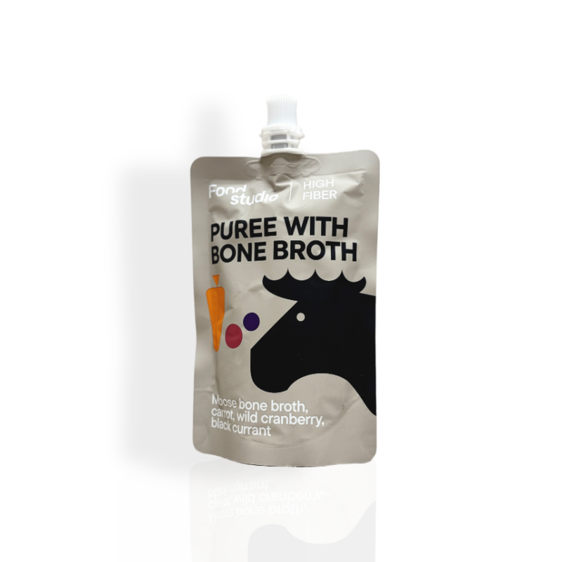 Food Studio Puree z Bulionem Kostnym z Łosia 150ml | bulion dla psa i kota