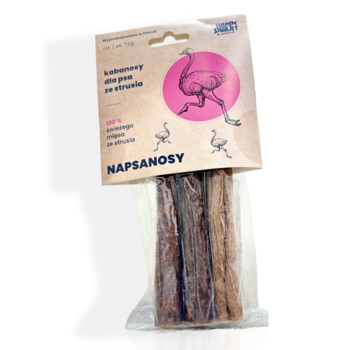 Happy Snacky Napsanosy Struś 3szt | przysmaki dla psa