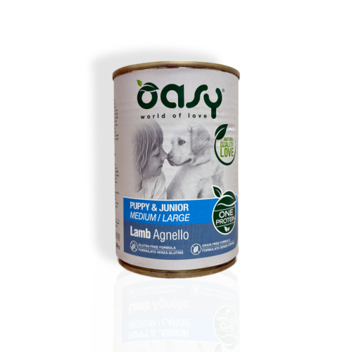 Oasy One Protein Puppy i Junior Mokra Karma z Jagnięciną 400g | mokra karma dla psa