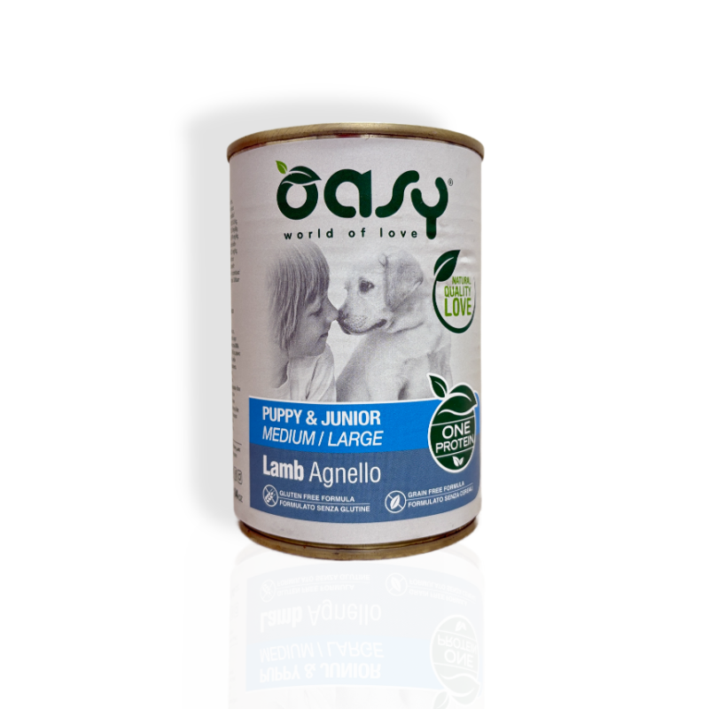 Oasy One Protein Puppy i Junior Mokra Karma z Jagnięciną 400g | mokra karma dla psa