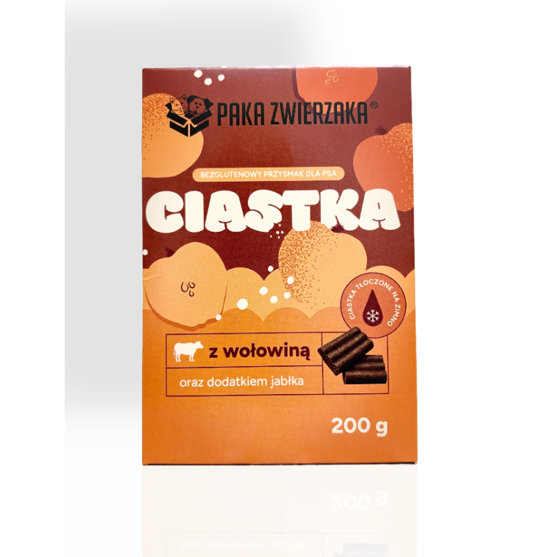 Paka Zwierzaka Rzemieślnicze Ciastka z Wołowiną i Jabłkiem 200g | przysmaki dla psa