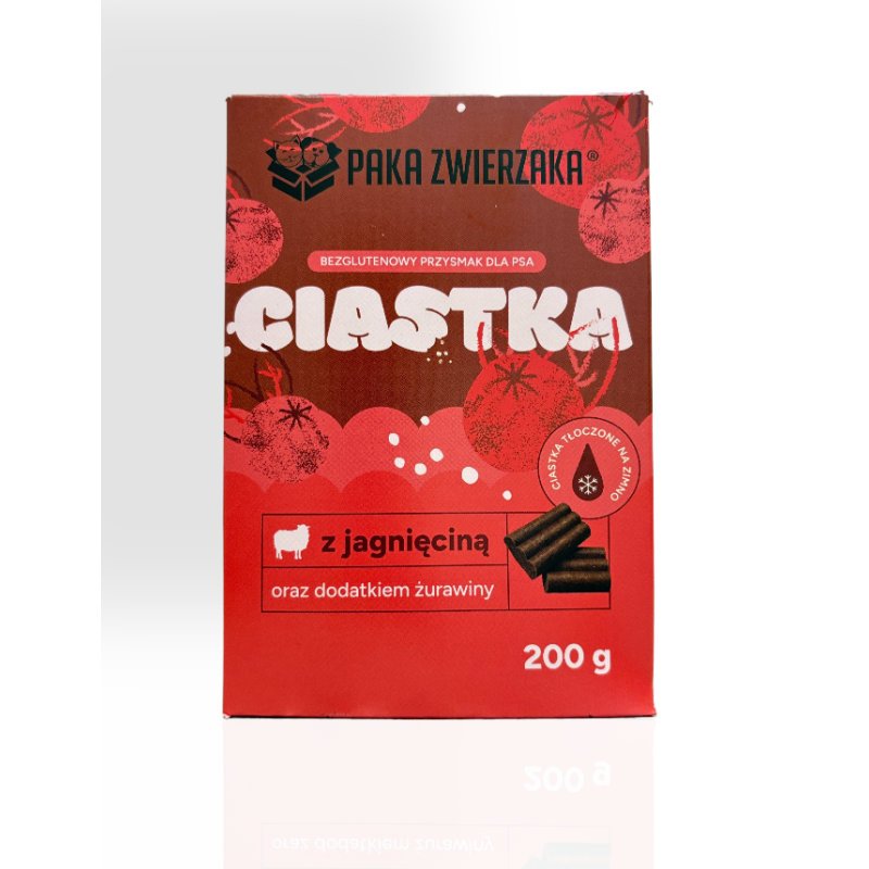 Paka Zwierzaka Rzemieślnicze Ciastka z Jagnięciną i Żurawiną 200g | przysmaki dla psa