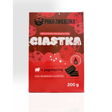 Paka Zwierzaka Rzemieślnicze Ciastka z Jagnięciną i Żurawiną 200g | przysmaki dla psa