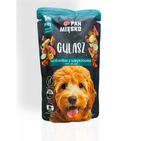 Pan Mięsko Mokra Karma dla Psa Gulasz Wołowy z Wieprzowiną 150g | mokra karma dla psa