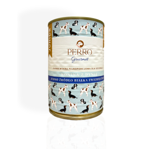 Perro Gourmet Junior Konina Cukinia 800g | Duża Puszka
