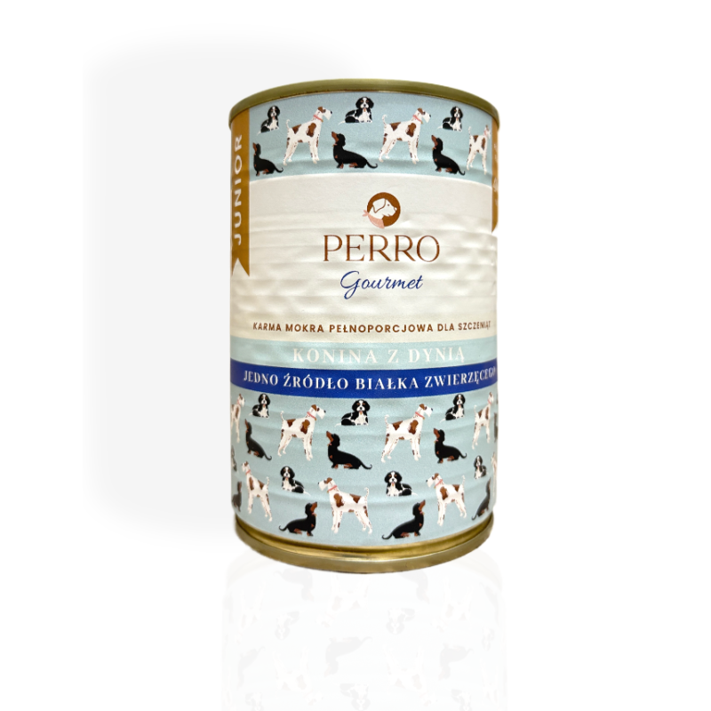 Perro Gourmet Junior Konina Cukinia 800g | Duża Puszka