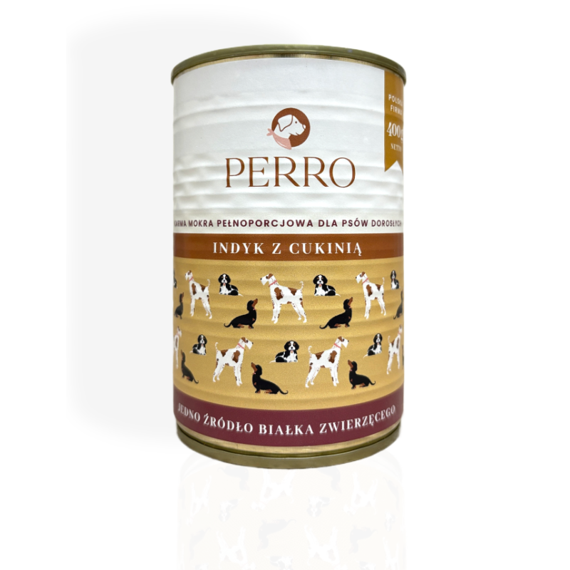Perro Karma Mokra Indyk z Cukinią 400g | mokra karma dla psa