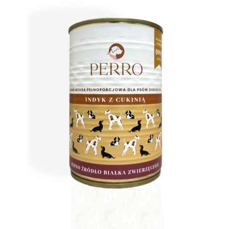 Perro Karma Mokra Indyk z Cukinią 400g | mokra karma dla psa
