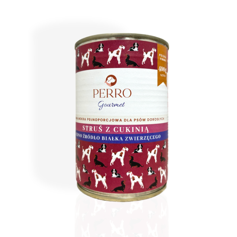 Perro Gourmet Struś z Cukinią 400g | przysmaki dla psa