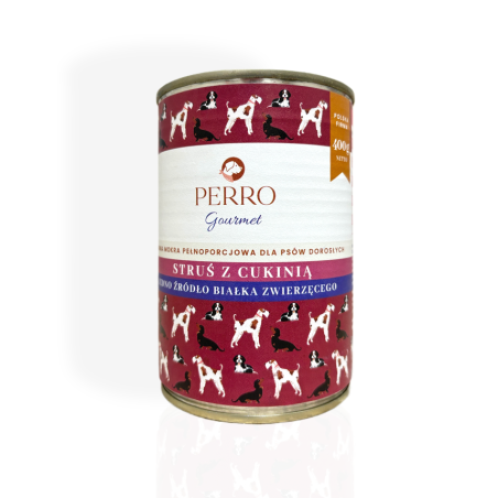 Perro Gourmet Struś z Cukinią 400g | przysmaki dla psa