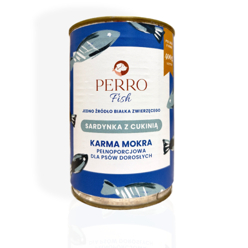 Perro Karma Mokra Sardynka z Cukinią 400g | mokra karma dla psa