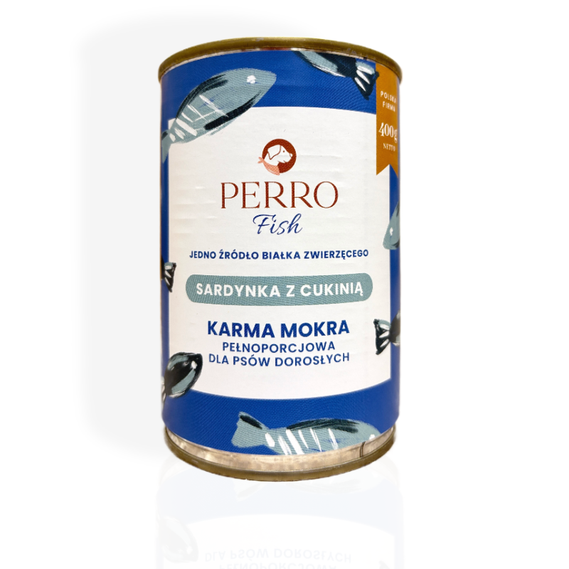 Perro Karma Mokra Sardynka z Cukinią 400g | mokra karma dla psa