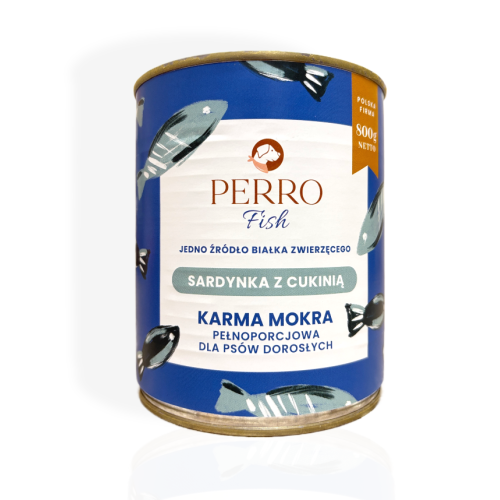 Perro Karma Mokra Sardynka z Cukinią 800g | mokra karma dla psa
