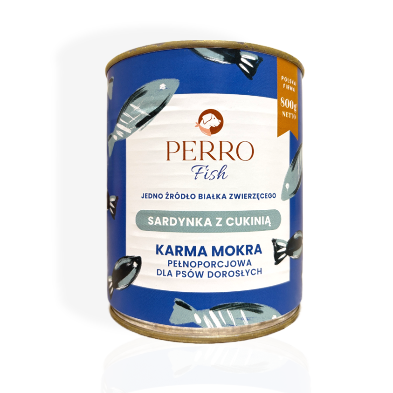 Perro Karma Mokra Sardynka z Cukinią 800g | mokra karma dla psa
