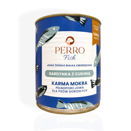 Perro Karma Mokra Sardynka z Cukinią 800g | mokra karma dla psa