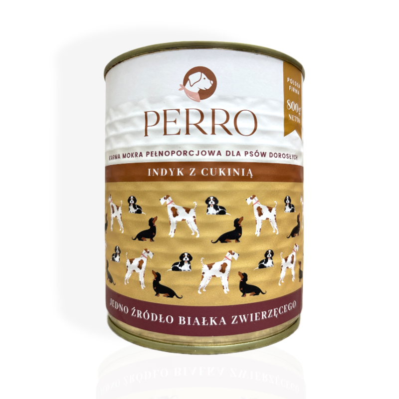 Perro Indyk z Cukinią 800g | mokra karma dla psa