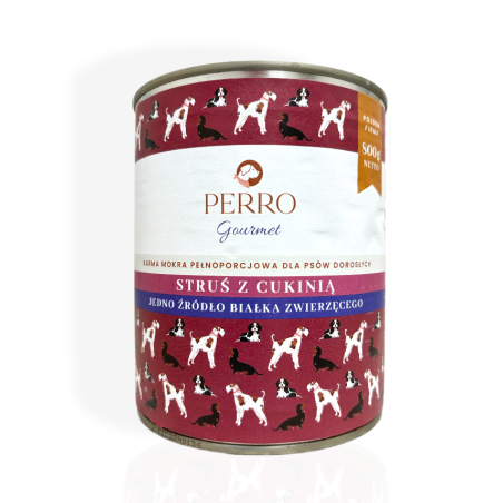 Perro Karma Mokra Struś z Cukinią 800g | mokra karma dla psa