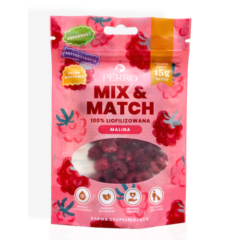 Perro Mix & Match Liofilizowana Malina 15g | przysmaki dla psa