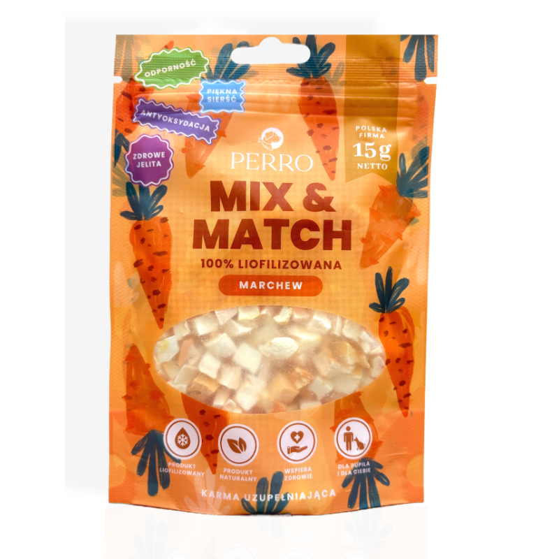 Perro Mix & Match Liofilizowana Marchew 15g | przysmaki dla psa