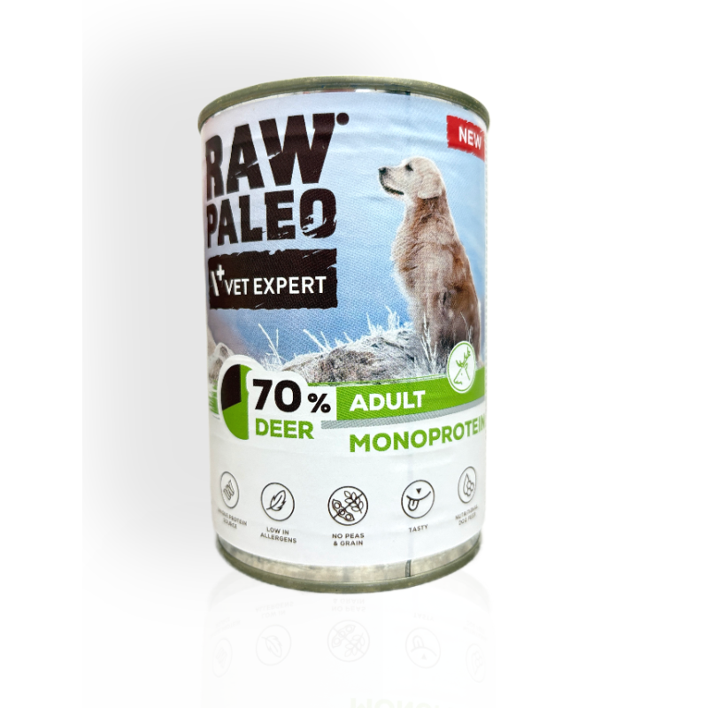 Raw Paleo Adult Mokra Karma dla Psa z Jeleniem 400g | mokra karma dla psa
