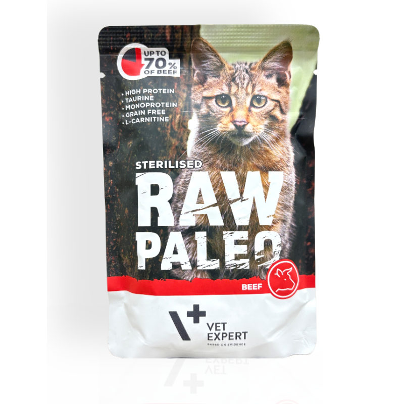 Raw Paleo Sterilised Mokra Karma dla Kota z Wołowiną 100g | mokra karma dla kota