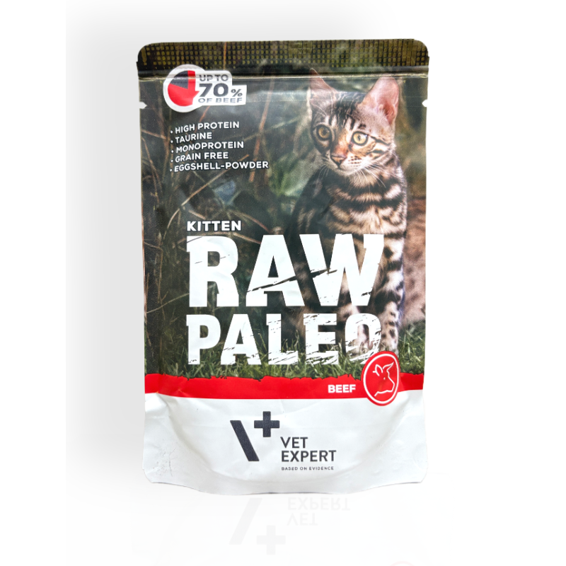 Raw Paleo Kitten Mokra Karma dla Kociąt z Wołowiną 100g | mokra karma dla kota