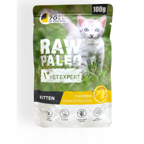 Raw Paleo Kitten Mokra Karma dla Kociąt z Kurczakiem 100g | mokra karma dla kota