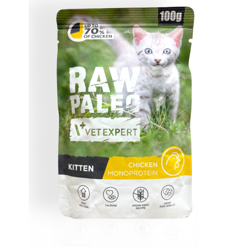 Raw Paleo Kitten Mokra Karma dla Kociąt z Kurczakiem 100g | mokra karma dla kota