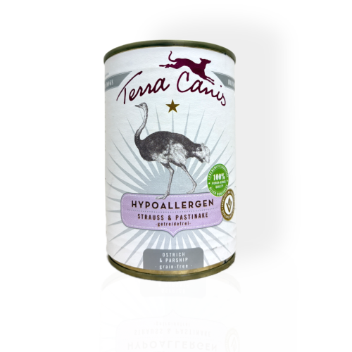 Terra Canis Hypoallergenic Mokra Karma dla Psa ze Strusiem i Pasternakiem 400g | mokra karma dla psa