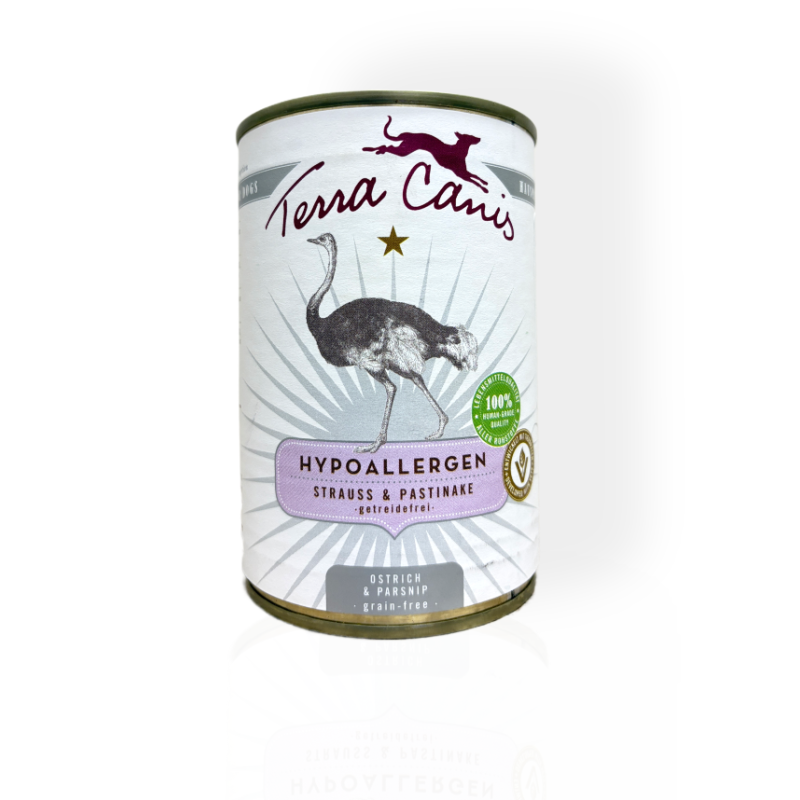 Terra Canis Hypoallergenic Mokra Karma dla Psa ze Strusiem i Pasternakiem 400g | mokra karma dla psa
